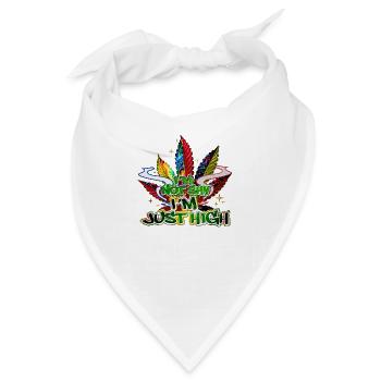 I'm not shy I'm just high Hippie Design - Bandana - Weiß - Vorne