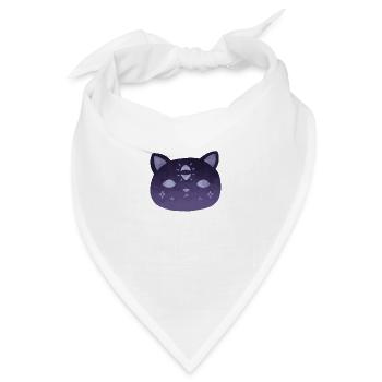 Hexen Katze Drittes Auge - Bandana - Weiß - Vorne