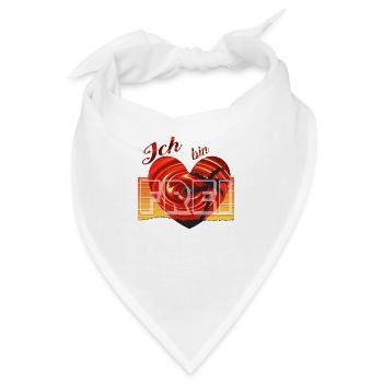 Ich bin Frei - FREI im Herzen - Herz - Motivation - Bandana - Weiß - Vorne