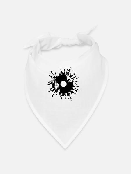 Gouttes de taches de couleur de disque vinyle - Bandana - blanc