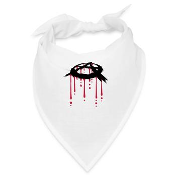 Blut Tropfen Anarchie Symbol - Bandana - Weiß - Vorne