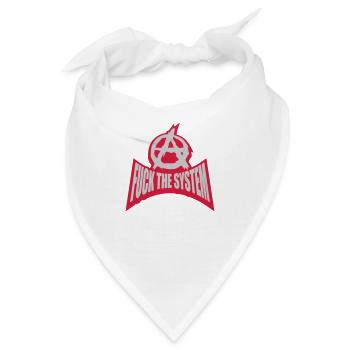 Fuck the system Anarchie - Bandana - Weiß - Vorne