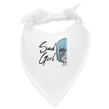 Sad Girl Gesicht weinend - Bandana - Weiß - Vorne