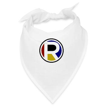 Kürzel R | Buchstabe R | Name R | Logo R | Kreis R - Bandana - Weiß - Vorne