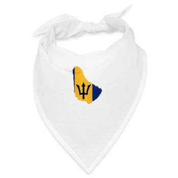 Barbados Inseln in Silhouette mit Flagge - Bandana - Weiß - Vorne