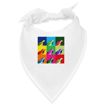 Bachstelze Profil Popart Kunst - Bandana - Weiß - Vorne