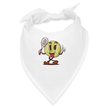 funky Tennisball Cartoon Gesicht - Bandana - Weiß - Vorne