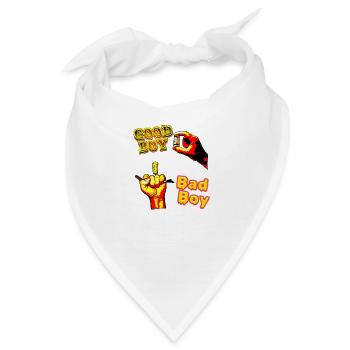 Guter Junge VS böser Junge - Bandana - Weiß - Vorne