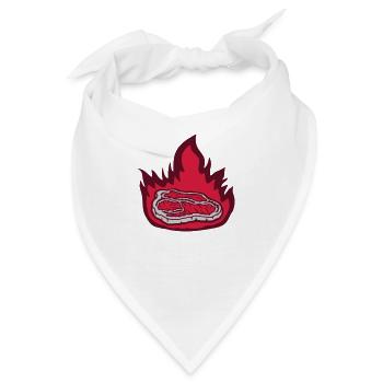 Feuer Steak saftig Grillmeister - Bandana - Weiß - Vorne