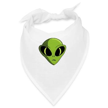 Alien Kopf - Bandana - Weiß - Vorne