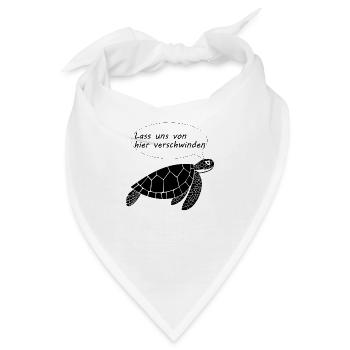 Schildkröte - lass uns verschwinden - Bandana - Weiß - Vorne