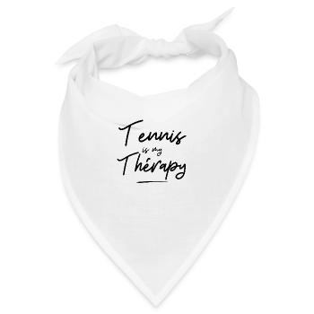 Tennis is my thérapy - Geschenkidee - Sporthumor - Bandana - Weiß - Vorne