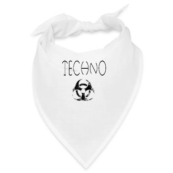 Techno-Musik - Bandana - Weiß - Vorne