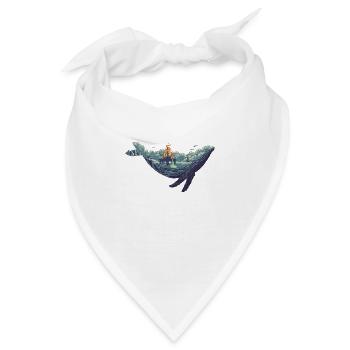 Wal, Bohrinsel, Umwelt - Bandana - Weiß - Vorne