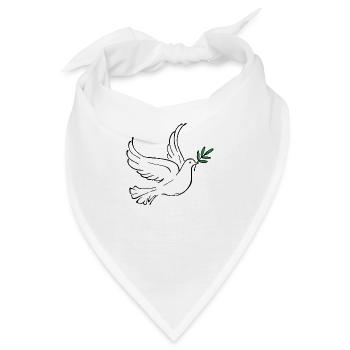 Weiße Taube, Friedenstaube, Frieden, Liebe - Bandana - Weiß - Vorne
