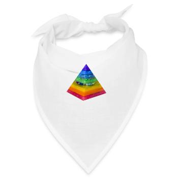 Regenbogen- Dimension Pyramide - Bandana - Weiß - Vorne