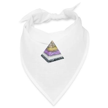 Ankh Pyramide/ Schutz/ Ewiges Leben - Bandana - Weiß - Vorne