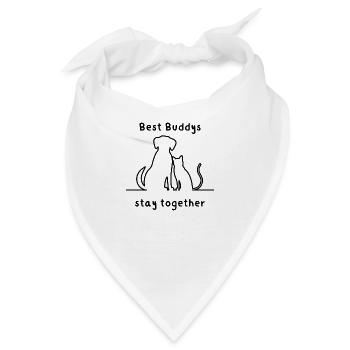 Best Buddys stay together - Bandana - Weiß - Vorne