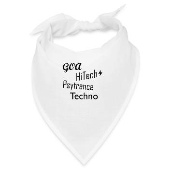 Goa HiTech Psytrance Techno - Bandana - Weiß - Vorne