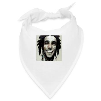 Rastafari Sketch Painting - Bandana - Weiß - Vorne