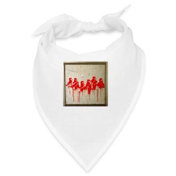 Banksy Style War Szene Graffiti - Bandana - Weiß - Vorne
