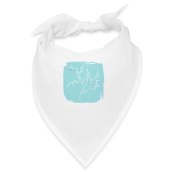 Zweige und Blätter auf mintgrünem Hintergrund - Bandana - Weiß - Vorne
