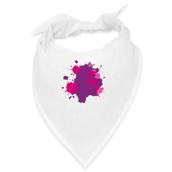 Farbklecks Rosa - Bandana - Weiß - Vorne