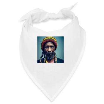 Rastafari Realistische Fotomalerei - Bandana - Weiß - Vorne