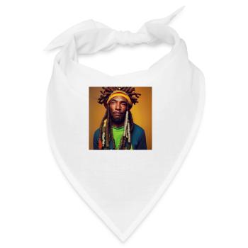 Rastafari Porträt - Bandana - Weiß - Vorne