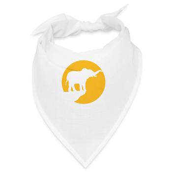 Silhouette Klippe Mond Elefant - Bandana - Weiß - Vorne