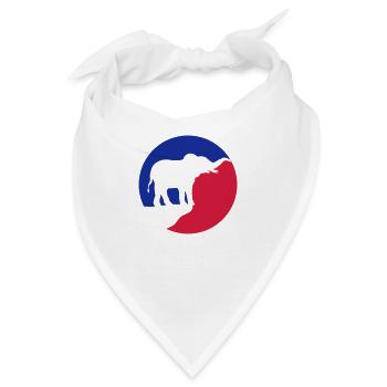 Vollmond Elefant Silhouette Klippe - Bandana - Weiß - Vorne