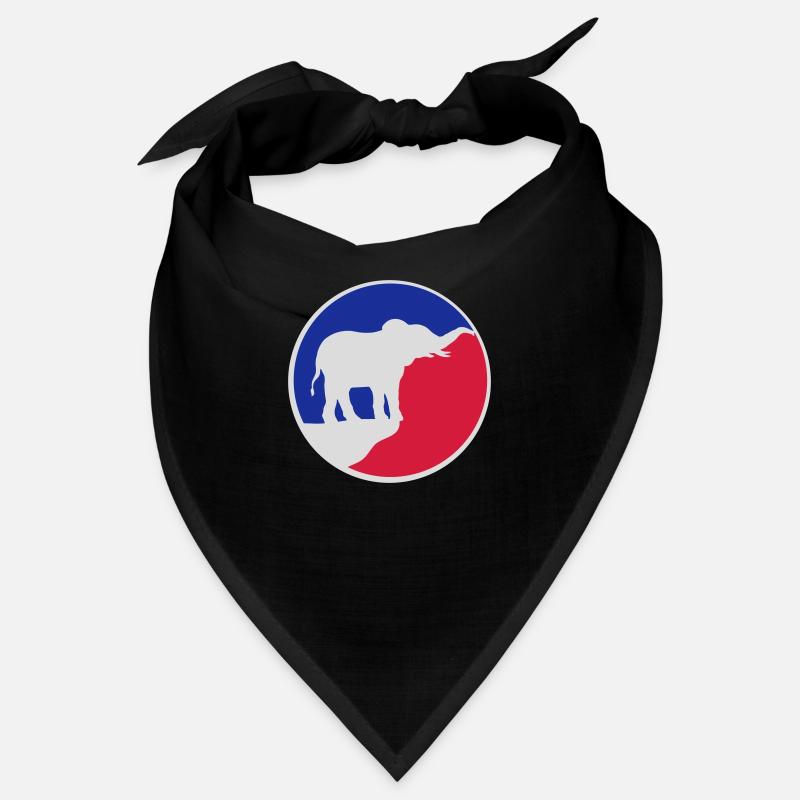 Elephant Silhouette Cliff Moon Bandana