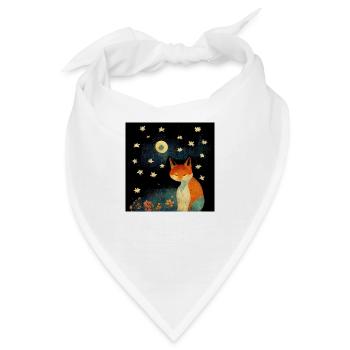 Fuchs im Mondschein - Bandana - Weiß - Vorne