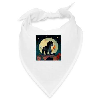 kleiner Löwe im Mondschein - Bandana - Weiß - Vorne