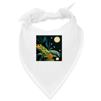 Gecko im Mondschein - Bandana - Weiß - Vorne