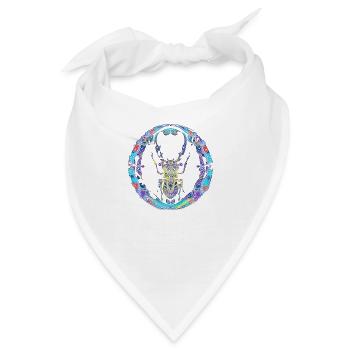Farbenfroher Skarabäus - Bandana - Weiß - Vorne