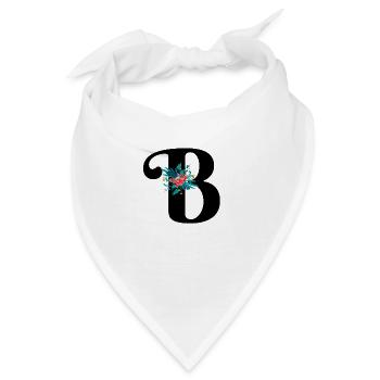 Buchstabe B geblüht - Bandana - Weiß - Vorne