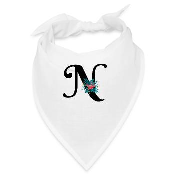 Buchstabe N geblümt - Bandana - Weiß - Vorne