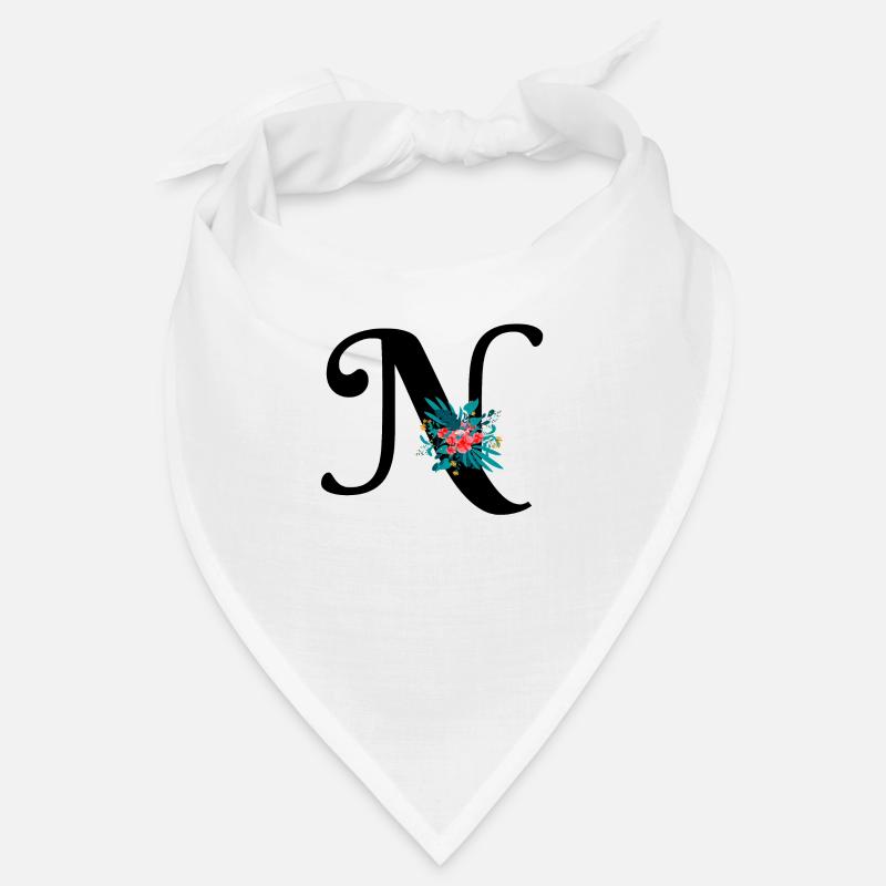 lettre N fleuris Bandana