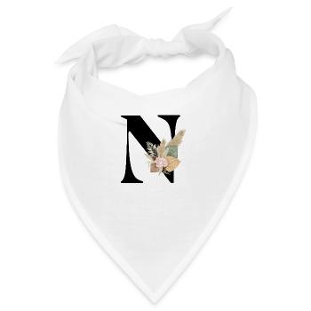 Buchstabe N Blumen - Bandana - Weiß - Vorne