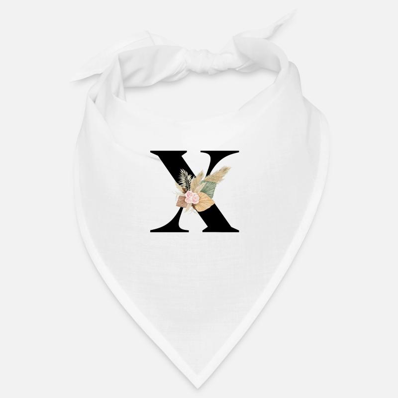 lettre X fleuris Bandana