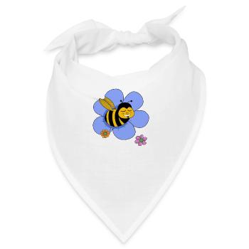 Fette witzige Biene - Bandana - Weiß - Vorne