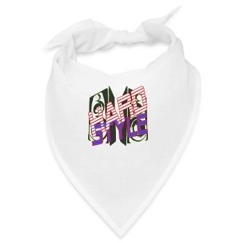 Hardstyle mit Lautsprechern - Bandana - Weiß - Vorne