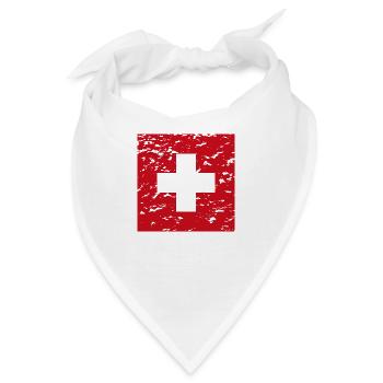 Schweiz Fahne - Bandana - Weiß - Vorne