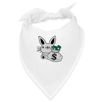 Reicher Geldsack Osterhase Geldscheine - Bandana - Weiß - Vorne