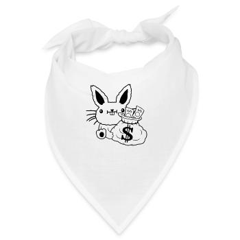 Geldsack reicher Osterhase Geldscheine - Bandana - Weiß - Vorne