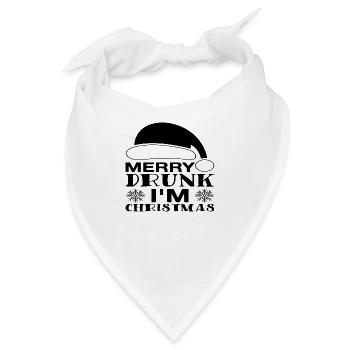 Merry Drunk I´m Christmas - Bandana - Weiß - Vorne