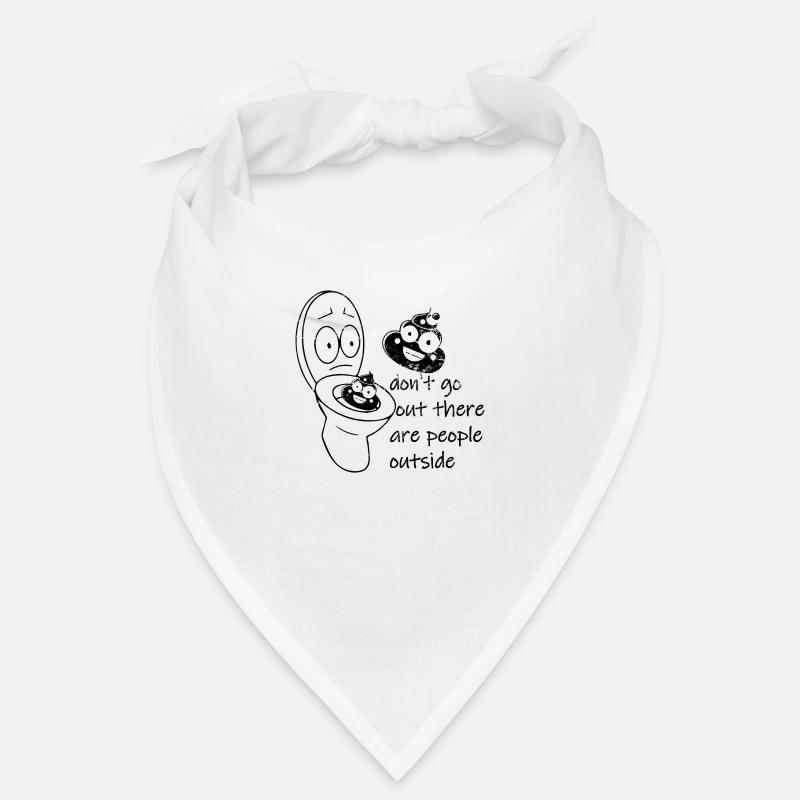 Ne sortez pas il y a du caca - Bandana - blanc