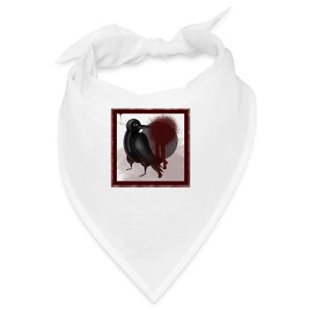 Düsterer Rabe Dohle Vogel in Schwarz - Bandana - Weiß - Vorne