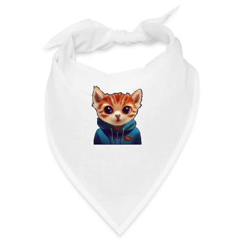 Kitten mit Pullover - Bandana - Weiß - Vorne
